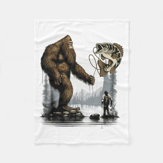 Manta Polar Bigfoot Fishing Funny Sasquatch Fi-shirt  (Anverso)