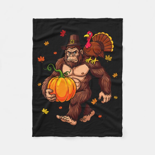 Manta Polar Bigfoot Lgrim Turkey Pumpkin Thanksgiving Day Boys (Anverso)