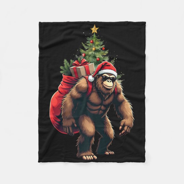 Manta Polar Bigfoot Santa Christmas Tree Lights Funny Xmas Sas (Anverso)