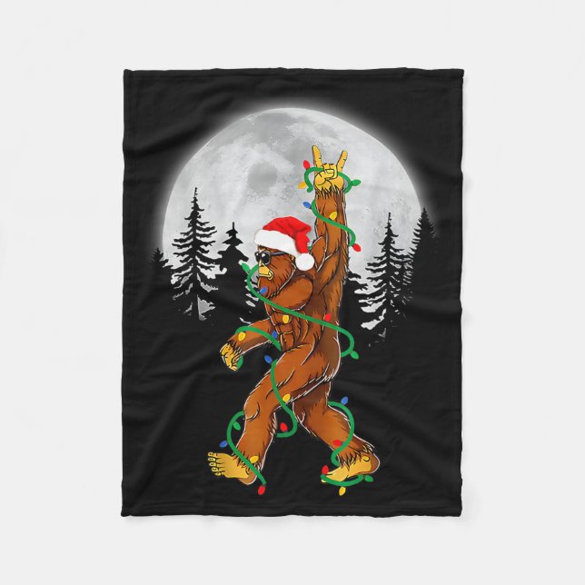 Manta Polar Bigfoot Santa Christmas Tree Lights Funny Xmas Sas (Anverso)
