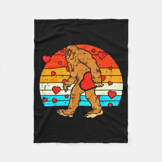 Manta Polar Bigfoot Sasquatch Retro Heart Funny Valentines Day (Anverso)