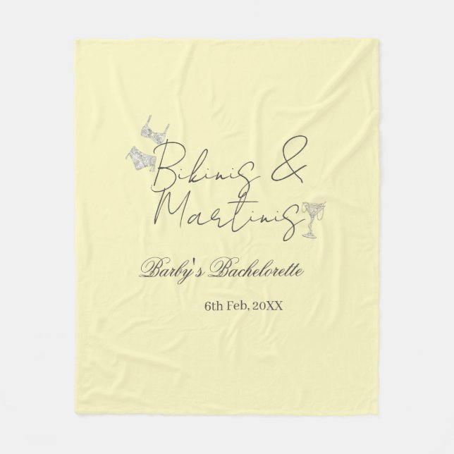 Manta Polar Bikins & Martinis bachelorette party yellow retro (Anverso)