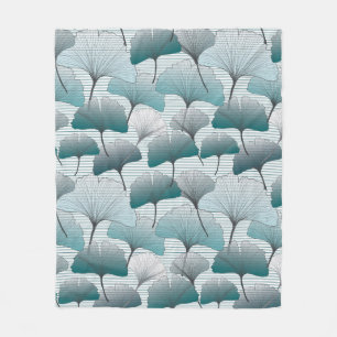 Manta Polar Biloba de gingko patrón de colores azul sin fisura