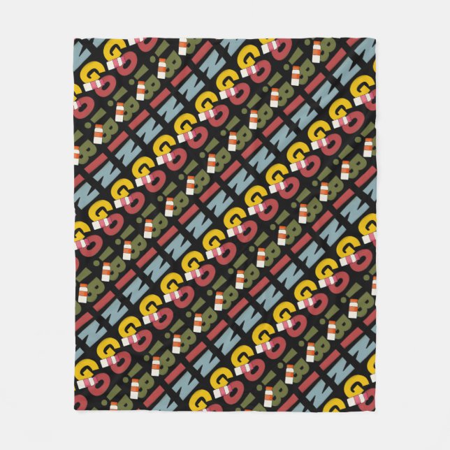 Manta Polar Bingo Gambling palabra art fleece blanket (Anverso)