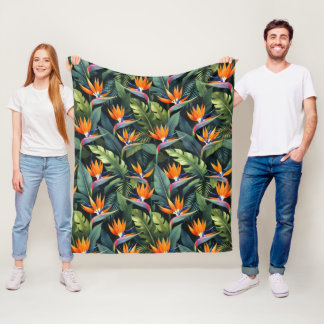 Manta Polar Bird of Paradise Flower Pattern