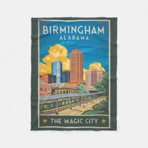 Manta Polar Birmingham Alabama Viajes Arte Vintage