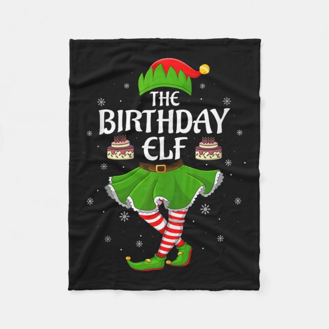 Manta Polar Birthday Elf Christmas Family Girls Women Elf Squa (Anverso)
