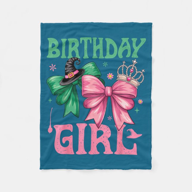 Manta Polar Birthday Girl Nk And Green Birthday Witch Women Gi (Anverso)