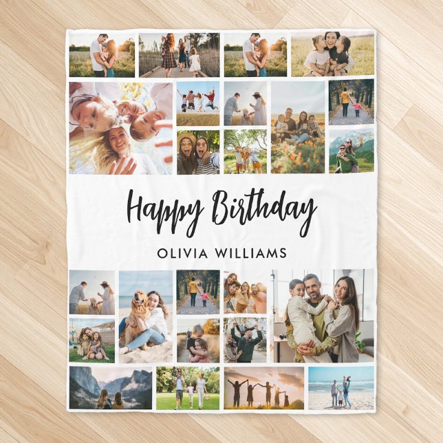 Manta Polar Birthday Personalized 24 Photo Collage (Subido por el creador)