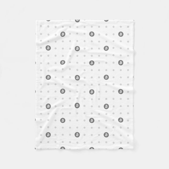 Manta Polar Bitcoin Polka Dots Fleece Blanket (Anverso)