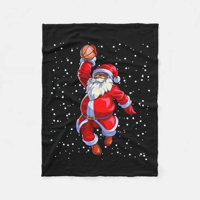 Manta Polar Black African American Santa Claus Basketball Afro (Anverso)