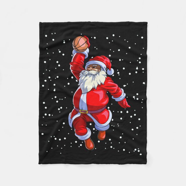 Manta Polar Black African American Santa Claus Basketball Afro (Anverso)