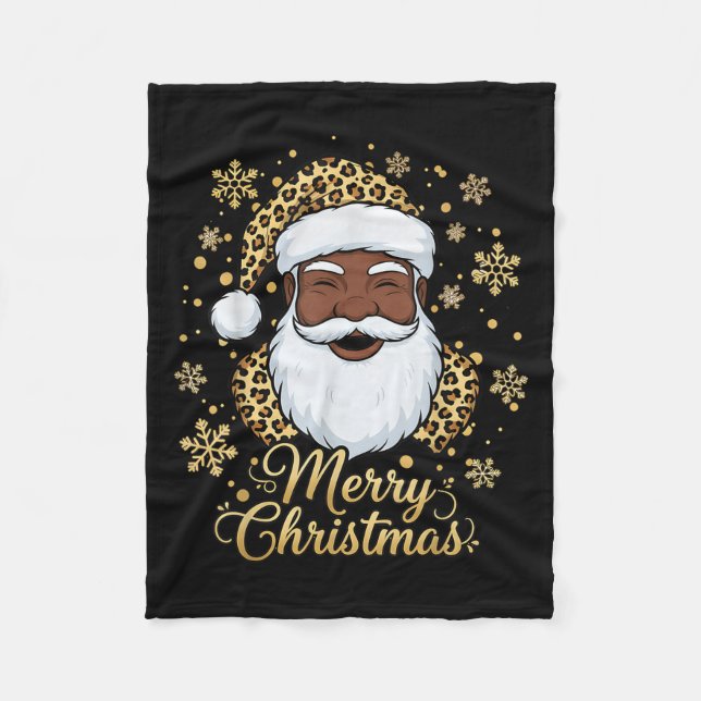 Manta Polar Black African American Santa Claus Christmas Afro  (Anverso)