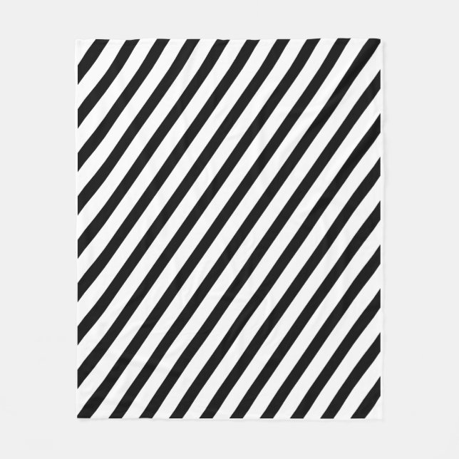 Manta Polar Black and White Diagonal Stripes (Anverso)
