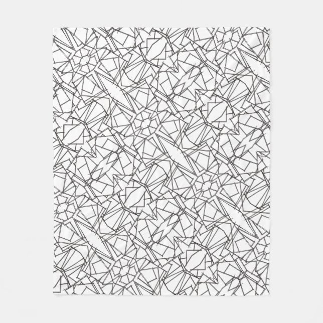 Manta Polar Black And White Geometric-Modern Minimalist (Anverso)