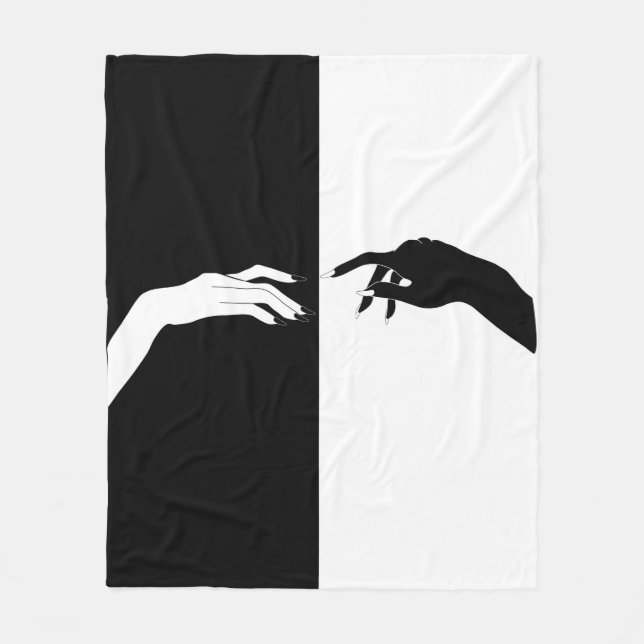 Manta Polar Black and White Hands Modern Line Art (Anverso)