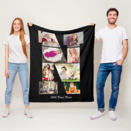 Manta Polar Black and White Letter N Photo Collage