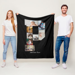 Manta Polar Black and White Letter P Photo Collage