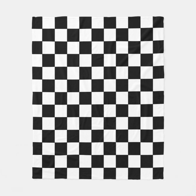 Manta Polar Black and White Squares Checkered Blanket (Anverso)