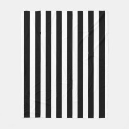 Manta Polar Black and White Stripe Fleece Blanket