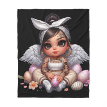 Black Baby Angel Fleece