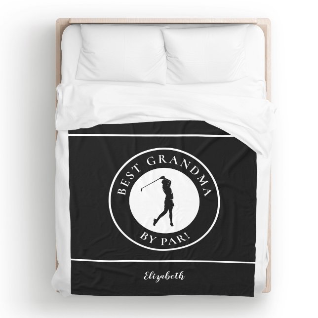 Manta Polar Black Best Grandma Golfer Monogramed Sports Pro (Black Best Grandma Golfer Monogrammed Sports Pro Fleece Blanket)