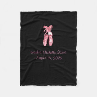 Manta Polar Black blanket with ballet shoes