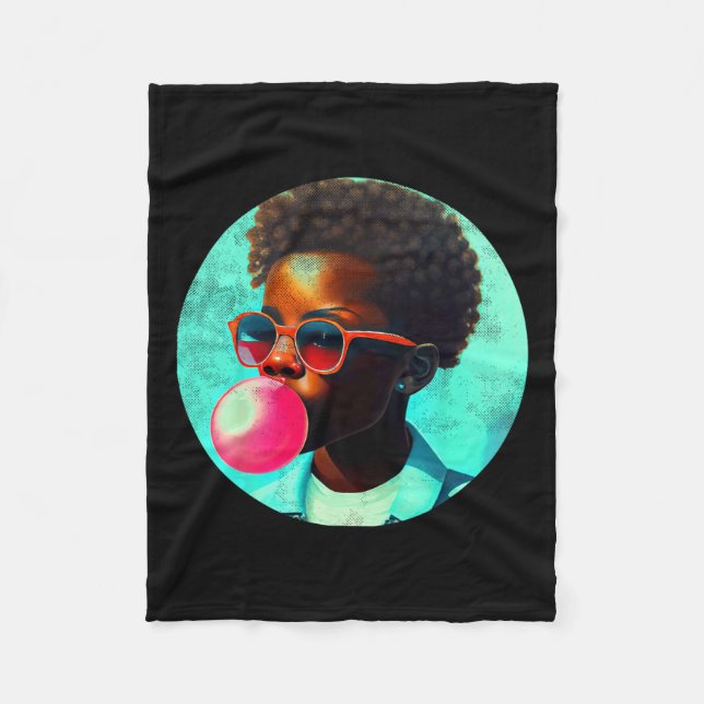 Manta Polar Black Boy Joy Bubble Gum Fun African Melanin Princ (Anverso)