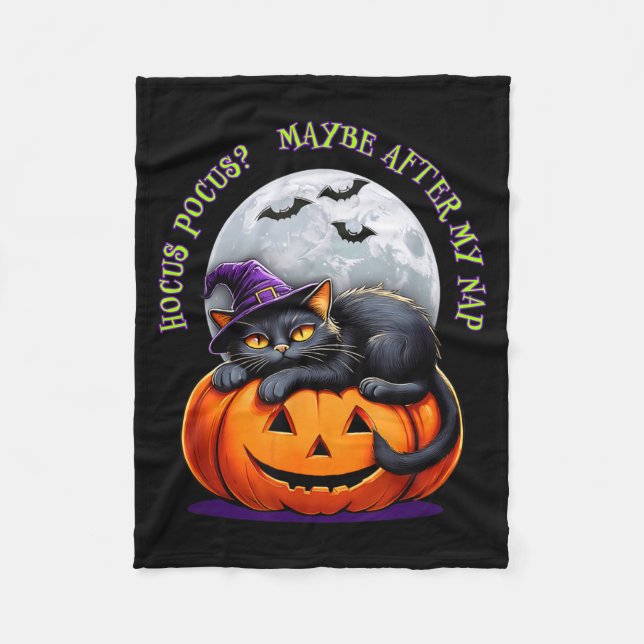 Manta Polar Black Cat Halloween Funny Pumpkin Costume Gift  (Anverso)