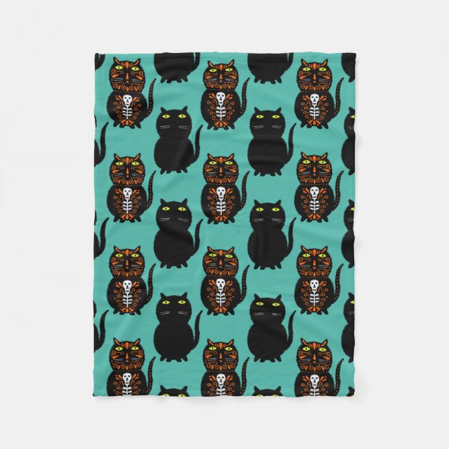 Manta Polar Black Cat Skull (Anverso)