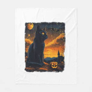 Manta Polar Black Cat Starry Night Van Gogh Pumpkins Bats Hall