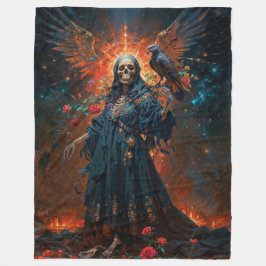 Manta Polar Black Dress Santa Muerte