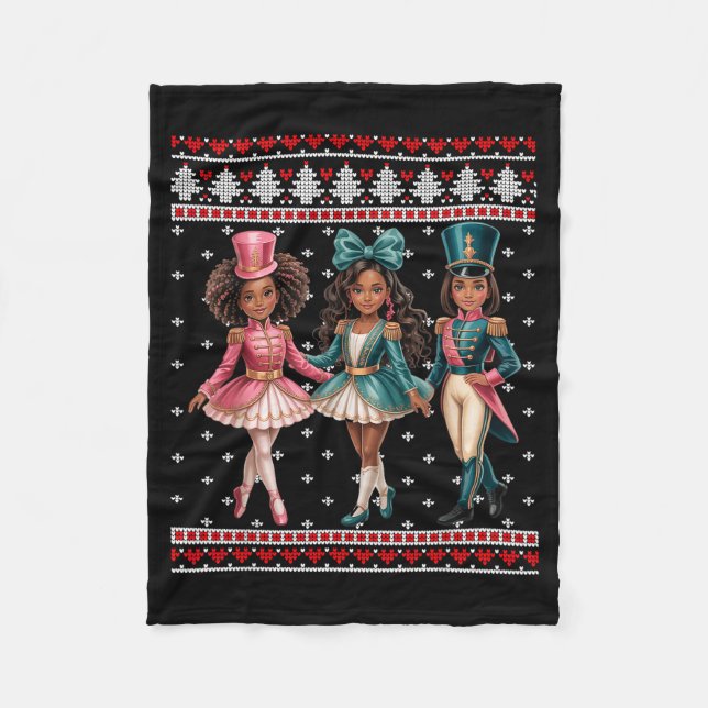 Manta Polar Black Girl Nutcracker Western Nutcracker Bow Ugly  (Anverso)