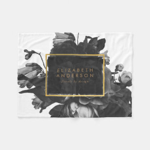 Manta Polar Black Gold Rose Bouquet Merch