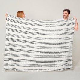 Manta Polar Black Gray Modern Stripe Boho Minimalista