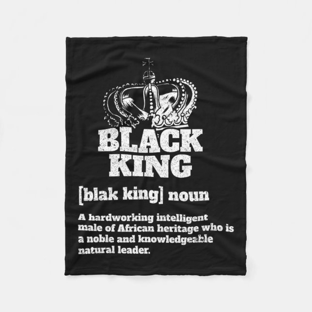 Manta Polar Black King Definition Orgullo afroamericano negro (Anverso)