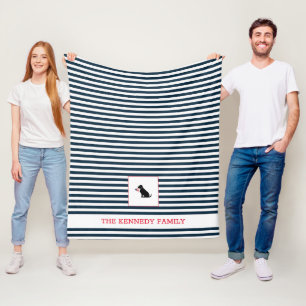 Manta Polar Black Lab American Flag FAMILY NOMBRE Fun patrióti