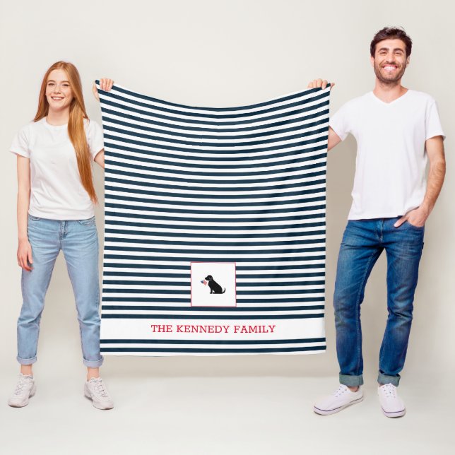 Manta Polar Black Lab American Flag FAMILY NOMBRE Fun patrióti (In situ)