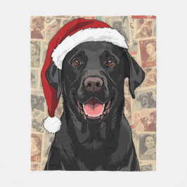 Manta Polar Black lab christmas blanket