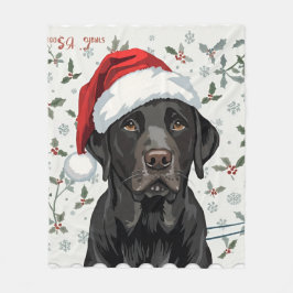 Manta Polar Black lab christmas blanket