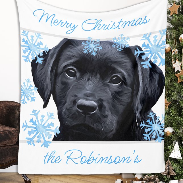 Manta Polar Black Labrador Merry Christmas (Subido por el creador)