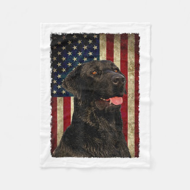 Manta Polar Black Labrador T Shirt Git USA Flag Lab Duc (Anverso)