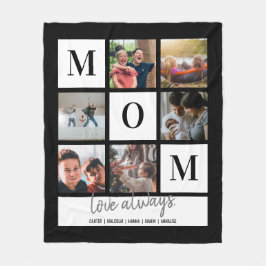 Manta Polar Black Mom Colorblock Collage de fotos Personalizad