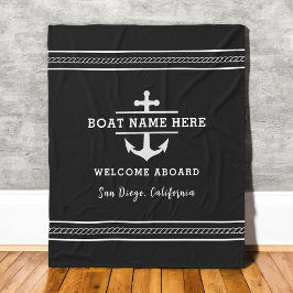 Manta Polar Black Nautical Boat Name Welcome Aboard Anchor 