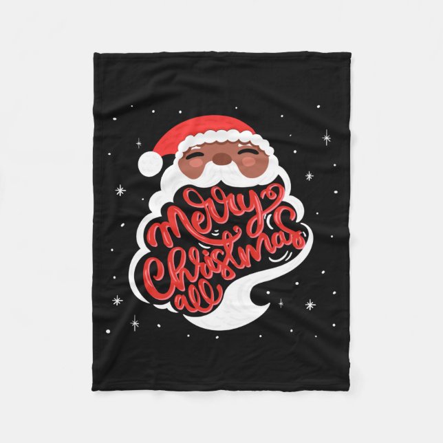 Manta Polar Black Santa Merry Christmas All Toddler T Shirt  (Anverso)