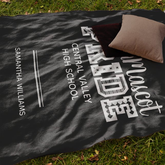 Manta Polar Black School Prit Mascot Name Fleece Blanket (Subido por el creador)