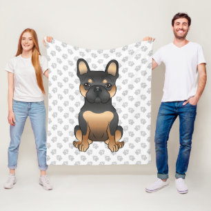 Manta Polar Black & Tan French Bulldog / Frenchie Perro de Dib