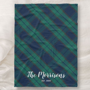 Manta Polar Black Watch Tartan Plaid Custom Name Year Est.