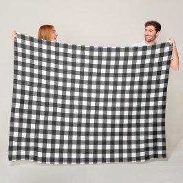 Manta Polar Black White Buffalo Gingham Check Plate Holiday