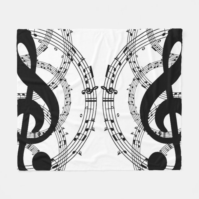 Manta Polar Black & White Mirror Image Music 2 (Frente (Horizontal))